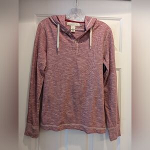 LOGG H&M mens/unisex hooded pullover long sleeve shirt top red heather size Sm